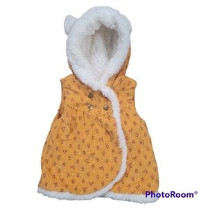 Aspen Kids Floral Faux Sherpa Lined Hooded Vest